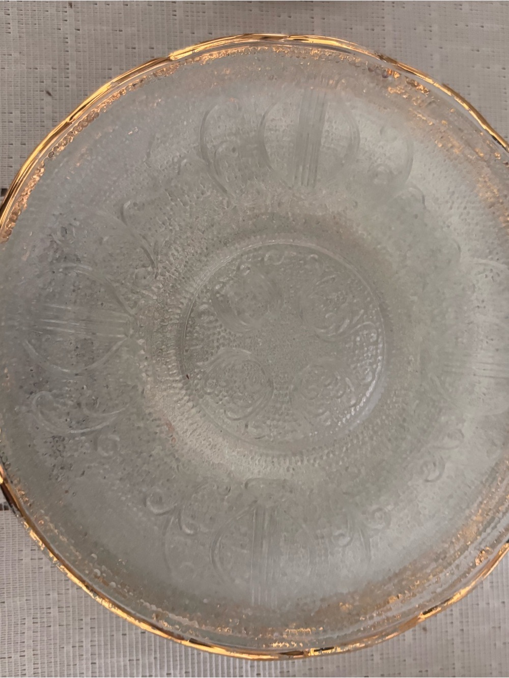 Vintage Clear Pressed Glass Harp (Lyre) Pattern Bread & Butter Plates – Set of 5